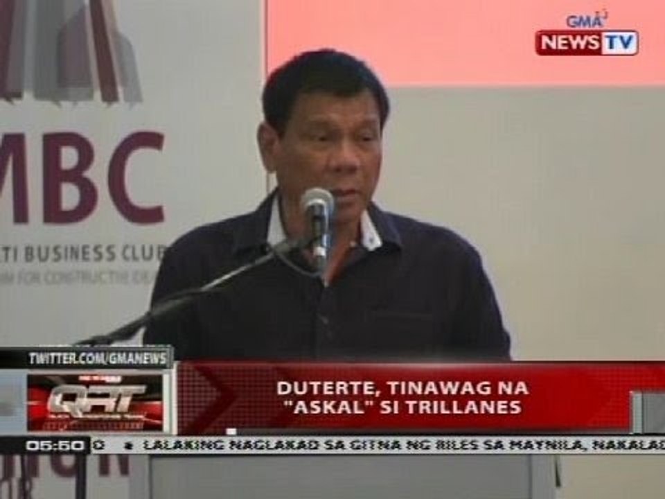 QRT: Duterte, tinawag na 'askal' si Trillanes