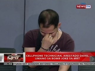 QRT: Cellphone technician, arestado dahil umano sa bomb joke sa MRT