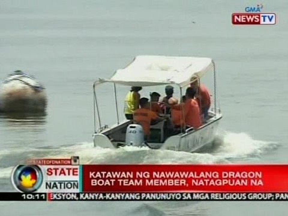 SONA: Katawan ng nawawalang dragon boat team member, natagpuan na