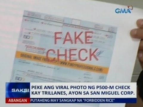 SAKSI: Peke ang viral photo ng P500M check kay Trillanes ayon sa SMC
