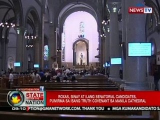 SONA: Roxas, Binay at ilang senatorial candidate, pumirma sa Covenant for Truth