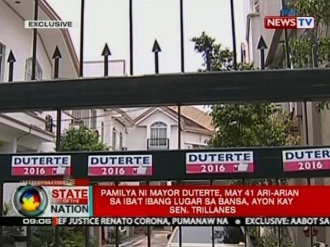 SONA: Trillanes: Pamilya ni Mayor Duterte, may 41 ari-arian sa iba't ibang lugar sa bansa
