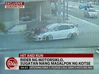 24 Oras: Rider ng motorsiklo, sugatan nang masalpok ng kotse