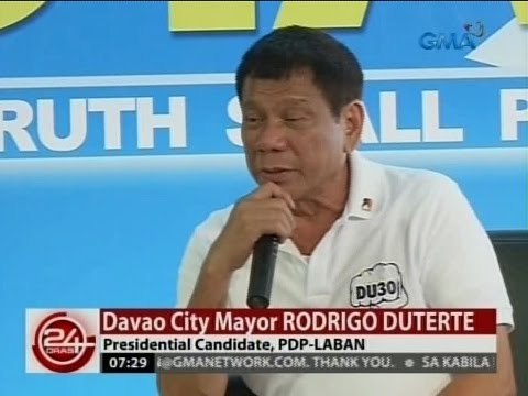 24 Oras: Duterte, hindi raw nakikialam sa isyu ng pera ng kanyang mga anak