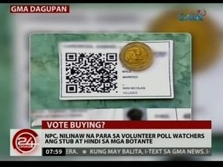 24 Oras: Stubs na may "QR code," ipinamimigay raw sa mga botante para makakubra umano ng pera