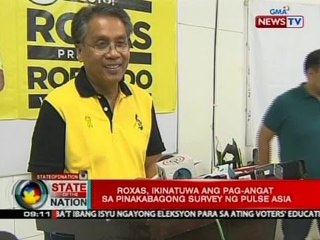 SONA: Roxas, ikinatuwa ang pag-angat sa pinakabagong survey ng Pulse Asia
