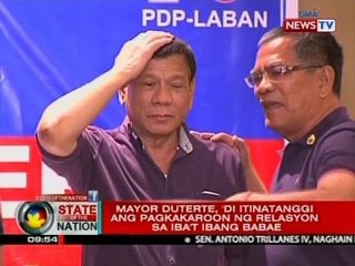 SONA: Duterte, 'di itinanggi ang pagkakaroon ng relasyon sa iba't ibang babae