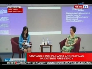 SONA: Santiago: Hindi pa handa ang Pilipinas sa Duterte presidency