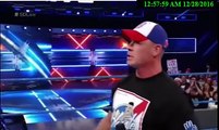 John Cena Returns smackDown Live 12/27/16 -John cena Shows respect to Aj styles