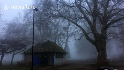 Fog looms over London Fields, London