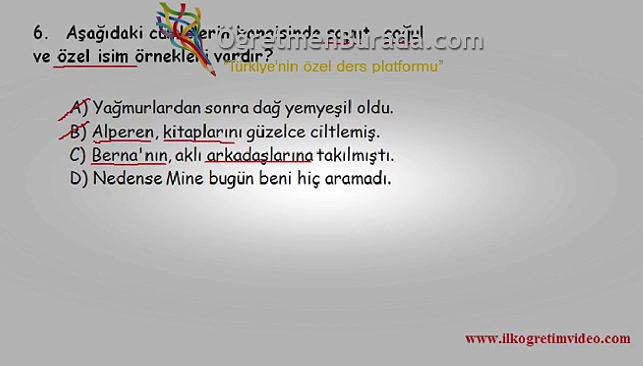 5. Sınıf Türkçe Dersi İsimler Konu Anlatımı | www.ogretmenburada.com