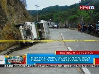 BP: 16 na pasahero, sugatan matapos tumagilid ang sinasakyang jeep