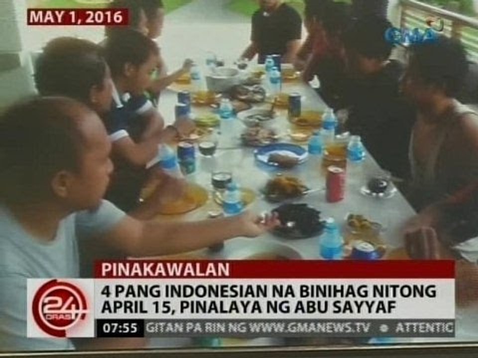 24 Oras: 4 pang Indonesian na binihag nitong April 15, pinalaya ng Abu Sayyaf