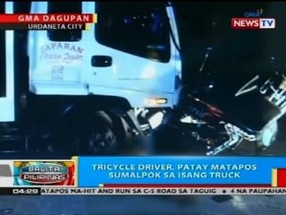 BP: Tricycle driver, patay matapos sumalpok sa isang truck