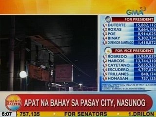 UB: 4 na bahay sa Pasay City, nasunog