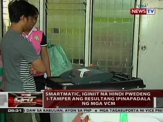 QRT: Smartmatic, iginiit na hindi pwedeng i-tamper ang resultang ipinapadala ng mga VCM