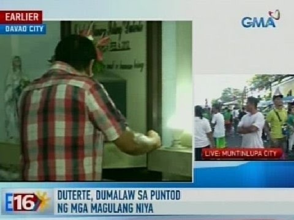 Eleksyon 2016: Duterte, dumalaw sa puntod ng mga magulang niya