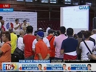 Eleksyon 2016: 97% na ng mga boto sa Maynila ang nabibilang