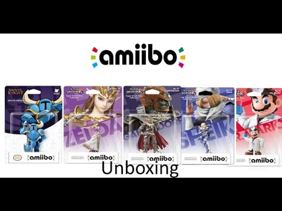Shovel Knight, Zelda, Ganondorf, Shiek & Dr  Mario Amiibo Unboxing