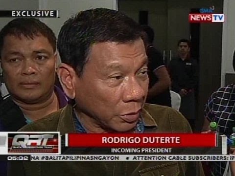 U.S. President Barack Obama, tuamwag kay incoming PHL President Rodrigo Duterte