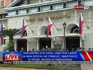 Reklamong electoral sabotage laban sa mga opisyal ng Comelec, Smartmatic at PPCRV, inihain