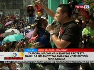 Zamora, maghahain daw ng protesta dahil sa umano'y talamak na vote buying nina Gomez