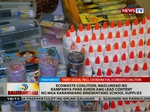 Ecowaste Coalition, nagbabala sa ilang school supples na mataas umano ang lead content