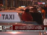 QRT: Mga taxi driver, dapat laging may panukli, ayon kay Duterte