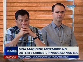 SAKSI: Mga magiging miyembro ng Duterte cabinet, pinangalanan na