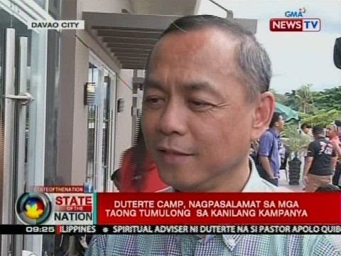 SONA: Duterte camp, nagpasalamat sa mga taong tumulong sa kanilang kampanya