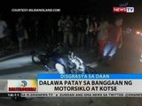 BT: Dalawa patay sa banggaan ng motorsiklo at kotse