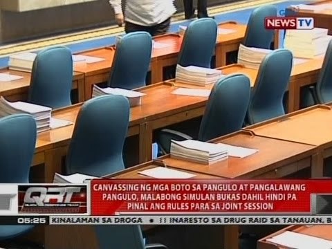 jiggy QRT: Canvassing ng mga boto sa pangulo at pangalawang pangulo, malabong simulan bukas