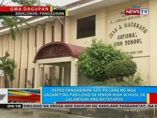 DepEd Pangasinan: 50% pa lang ng mga gagamiting pasilidad sa senior high school ang natatapos