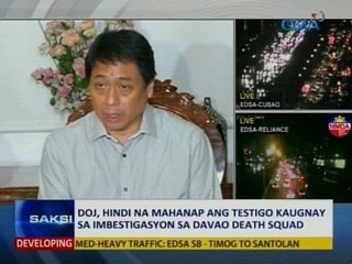 SAKSI: DOJ, hindi na mahanap ang testigo kaugnay sa imbestigasyon sa Davao Death Squad