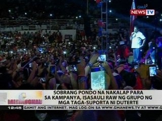 Sobrang pondo na nakalap para sa kampanya, isasauli raw ng grupo ng mga taga-suporta ni Duterte
