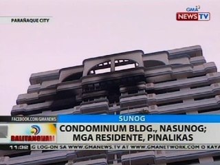 BT: Condominium Bldg., nasunog; Mga residente, pinalikas