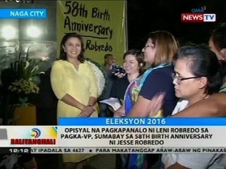 Opisyal na pagkapanalo ni Leni sa pagka-VP, sumabay sa 58th birth anniversary ni Jesse Robredo