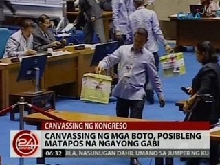 24 Oras: Canvassing ng mga boto, posibleng matapos na ngayong gabi