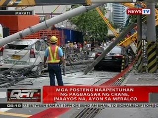 QRT: Dalawa, sugatan nang bumigay ang crane sa isang construction site