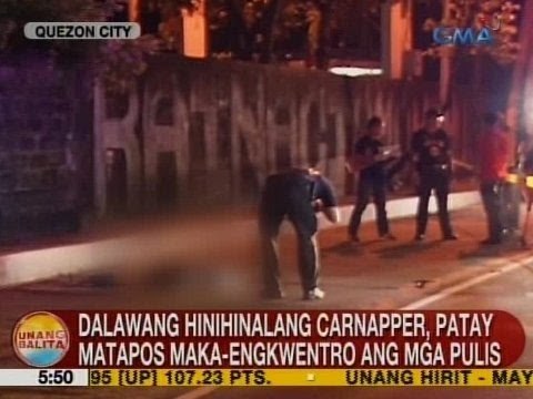 UB: 2 hinihinalang carnapper, patay matapos maka-engkwentro ang mga pulis sa QC