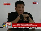 SONA: Press conference ni President-Elect Rodrigo Duterte (Part 1)