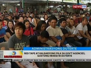 Red tape at kalbaryong pila sa gov't agencies, gustong iwaksi ni Duterte