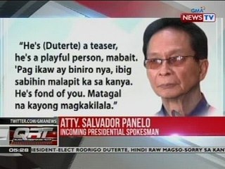 Duterte, wala raw intensyong mambastos nang sumipol sa pagtatanong ni Mariz Umali