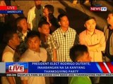 NTVL: President-elect Duterte, inaabangan na sa kanyang thanksgiving party