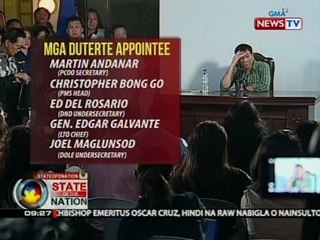 SONA: Listahan ng mga appointee ni President-Elect Duterte, nadagdagan pa