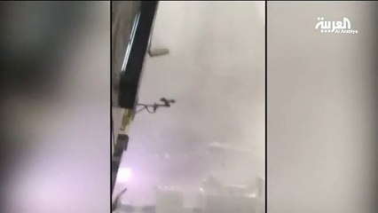 فيديو سقوط رافعه بالحرم الم