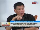 Duterte, babaguhin daw ang sarili kapag nakapanumpa na bilang pangulo