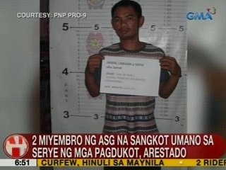 UB: 2 miyembro ng ASG na sangkot umano sa serye ng mga pagdukot, arestado