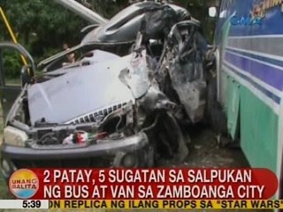 Video herunterladen: UB: 2 patay, 5 sugatan sa salpukan ng bus at van sa Zamboanga City