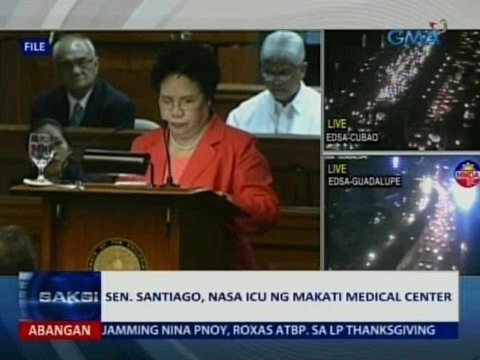 Saksi: Sen. Santiago, nasa ICU ng Makati Medical Center